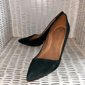 Madewell The Mira Suede Point Toe Heels in Green Size 8.5